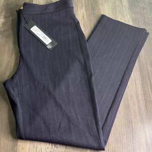 Kobi Halperin Navy Novelty Knit Pinstripe Cigarette Pant